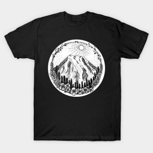 Mountains with Floral Ring T-Shirt